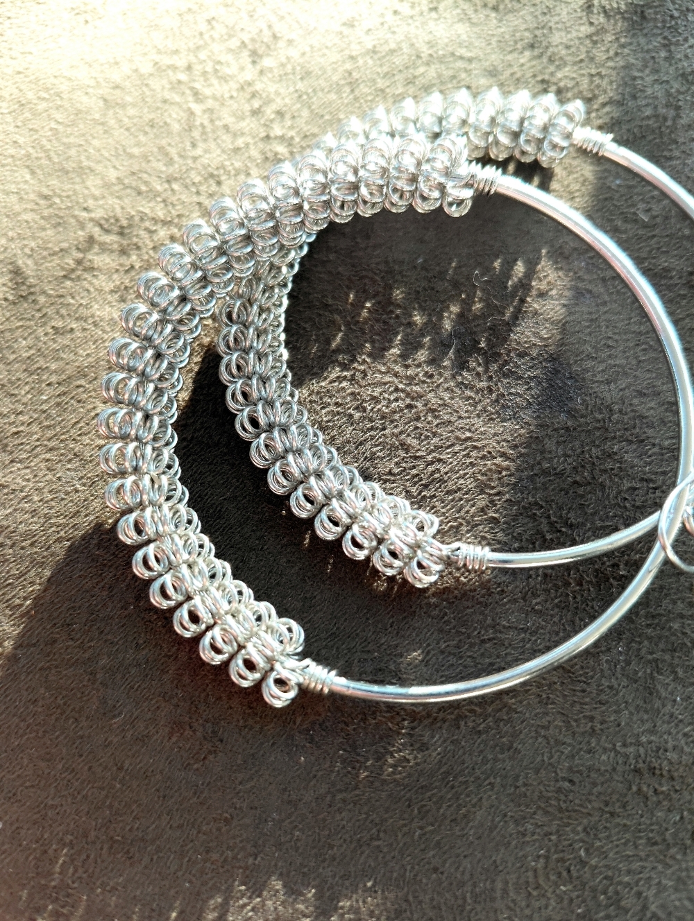 Shimmer Statement Silver Big Hoop Earrings Oh Yes